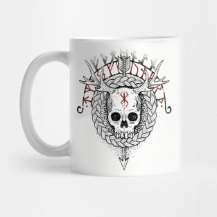 Viking skull with runes Mug